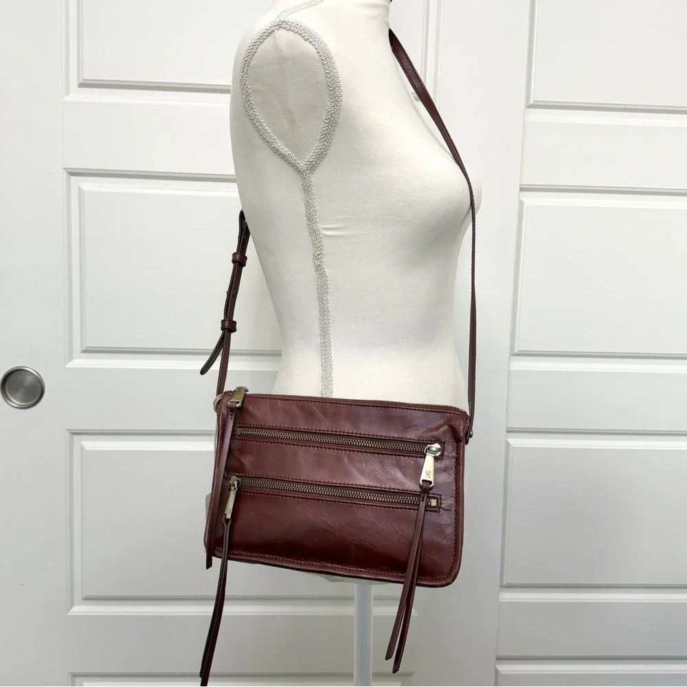 New Hobo International Mission Chocolate Brown Leather Crossbody Bag - Picture 8 of 11